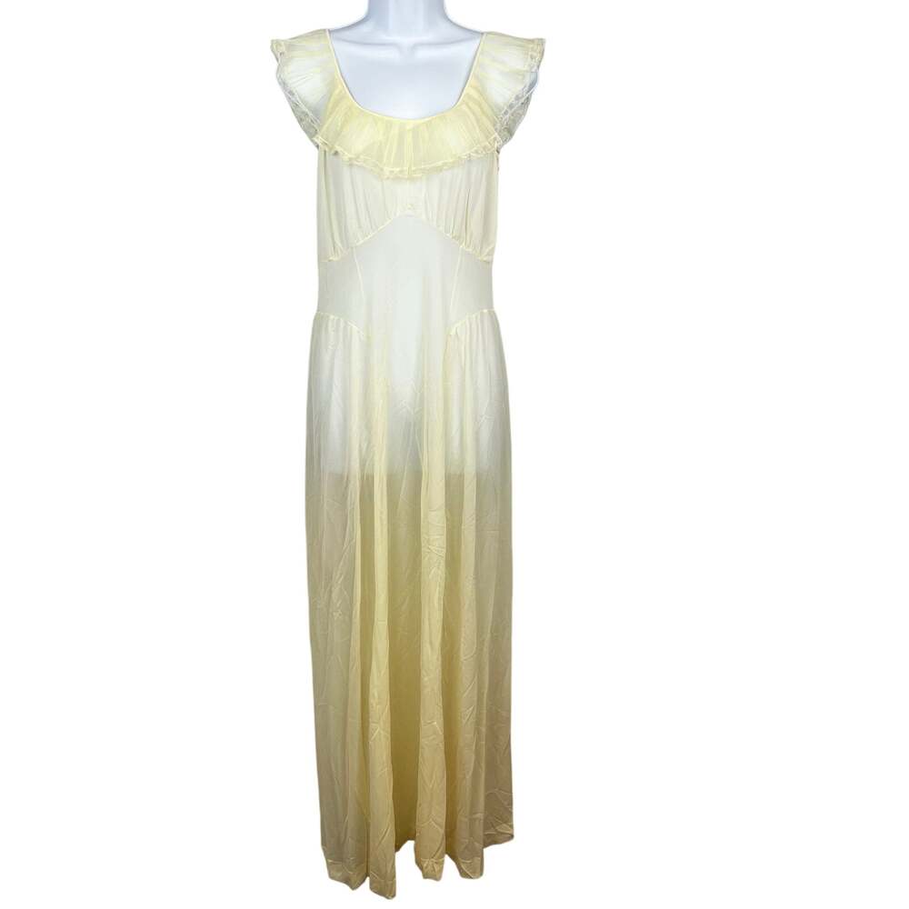 Vintage Sheer Nightgown Slip Yellow